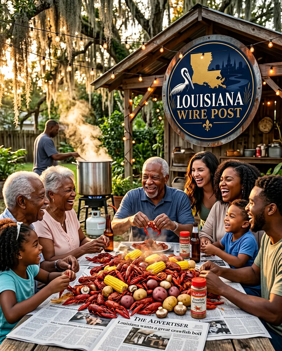 Crawfish boil in the backyard